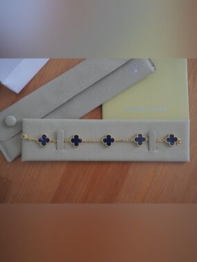 5 Blue Alhambra Clover Bracelet